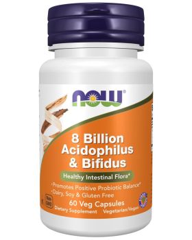 NOW Foods 8 Milliarden Acidophilus & Bifidus 60 vegetarische Kapseln